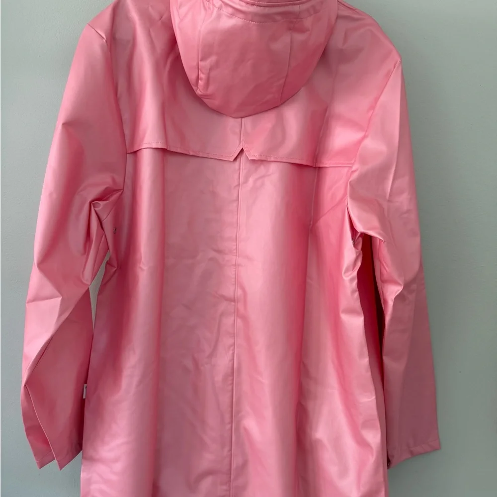 Rains Pink Hooded Waterproof Jacket XL - Picture 2 of 5